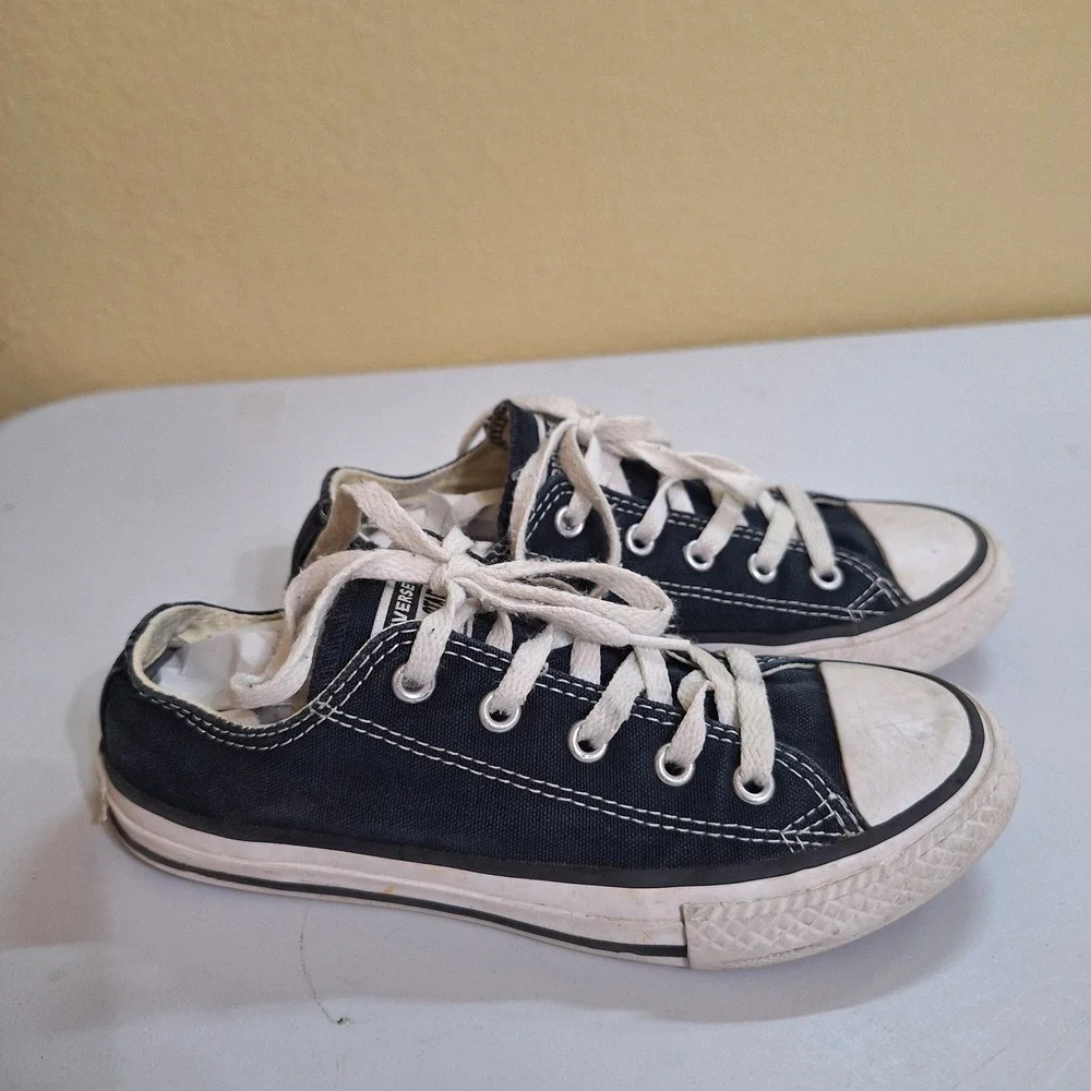 Converse All Star Kids Youth 1 Black Low Top Sneakers Chuck‎ Taylor Shoes